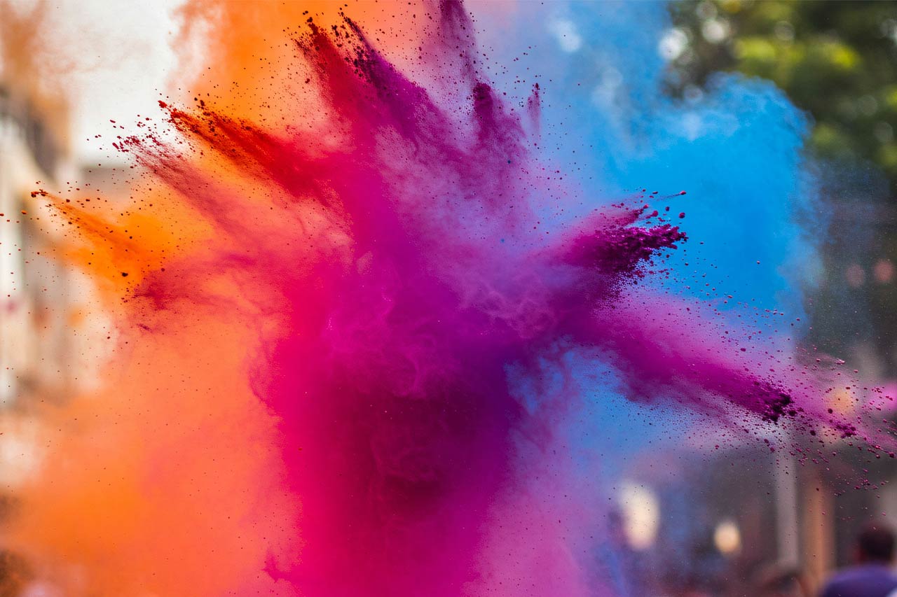 El festival Holi tiene lugar en marzo